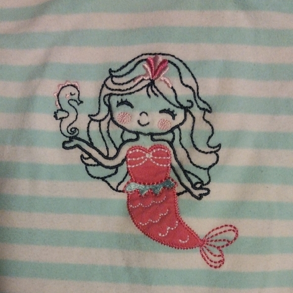 Aqua Striped Mermaid One Piece​​ - Picture 2 of 4